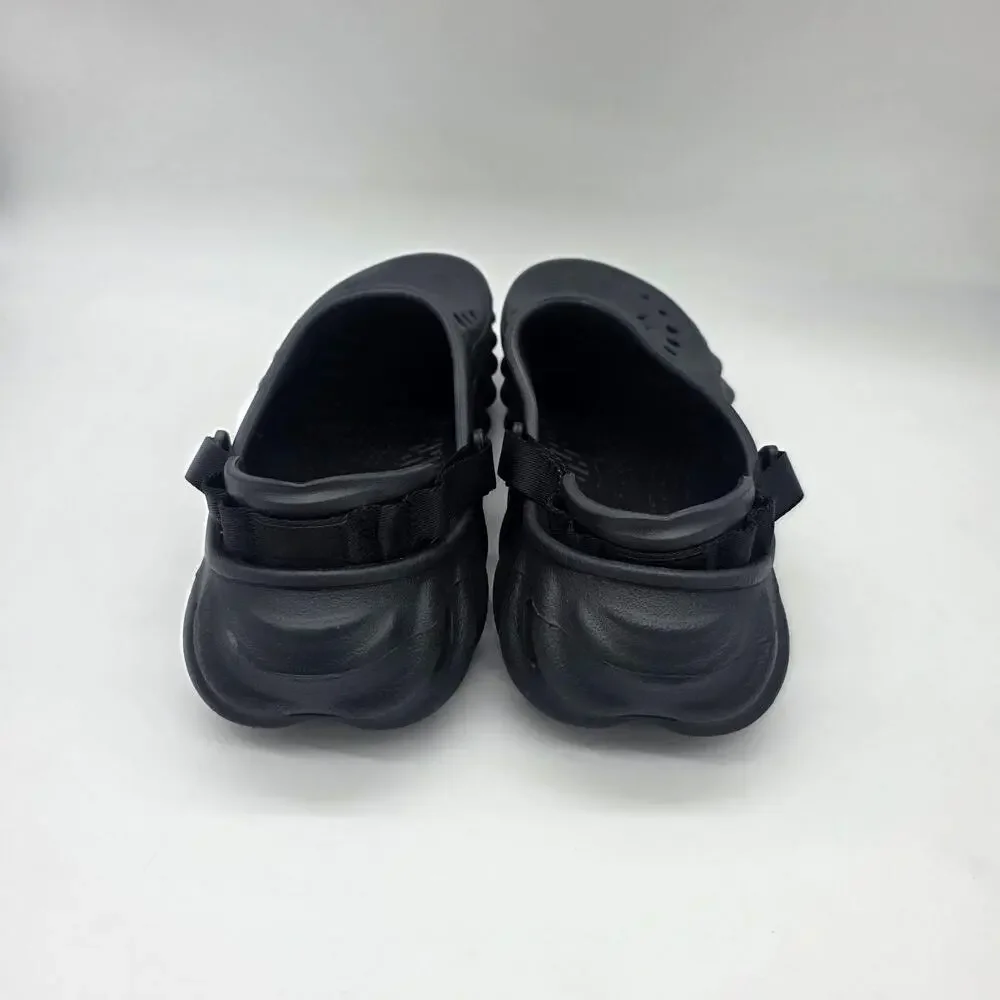 Crocs Sandals Mens Size 8 Black Slip On Clog Comfort Rubber Shoes Heel Strap